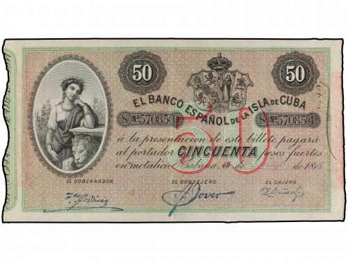 EMISIONES DE ULTRAMAR I ANDORRA. Lote 2 billetes 50 Pesos Fu