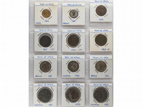 LOTES y COLECCIONES. Lote 57 monedas. FALSAS DE ÉPOCA: FELIP