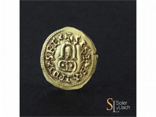 MONEDAS VISIGODAS. Triente. SISENANDO (631-636 d.C.). EMERIT