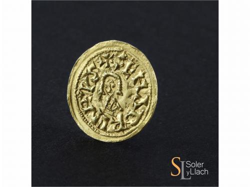 MONEDAS VISIGODAS. Triente. SISEBUTO (612-621 d.C.). SENABRI