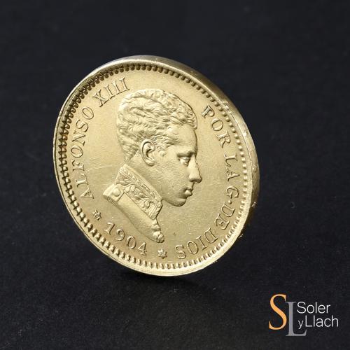 ALFONSO XIII. 20 Pesetas. 1904 (*19-04). S.M.-V. Cifras de l