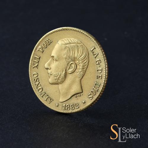 ALFONSO XII. 4 Pesos. 1882. MANILA. 6,79 grs. ESCASA. EBC-/E
