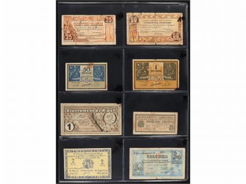 BILLETES LOCALES GUERRA CIVIL. Lote 42 billetes. La mayoría 