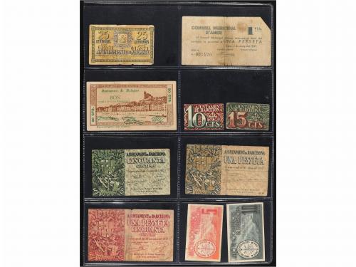 BILLETES LOCALES GUERRA CIVIL. Lote 42 billetes. La mayoría 