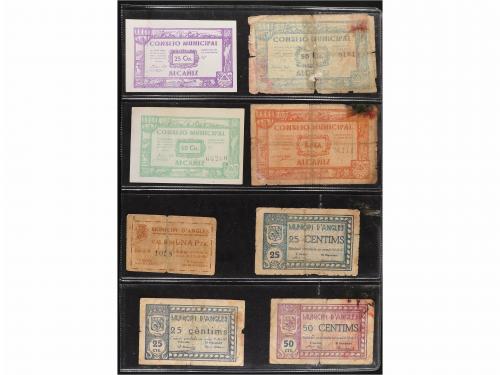 BILLETES LOCALES GUERRA CIVIL. Lote 42 billetes. La mayoría 