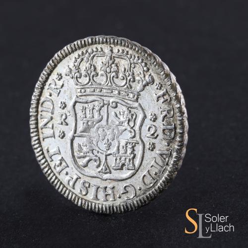 FERNANDO VI. 2 Reales. 1753. MÉXICO. M. Columnario. Pleno Br