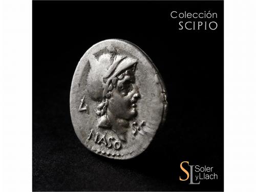 REPÚBLICA ROMANA. Denario. 71 a.C. AXIA. Lucius Axius L.f. N