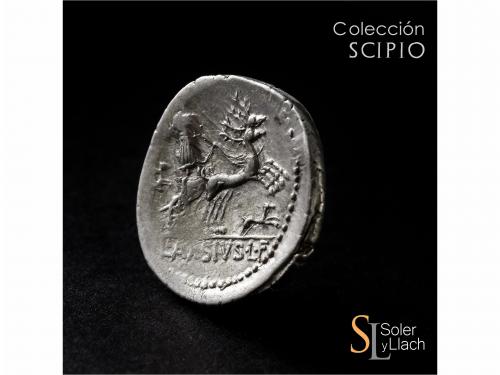 REPÚBLICA ROMANA. Denario. 71 a.C. AXIA. Lucius Axius L.f. N