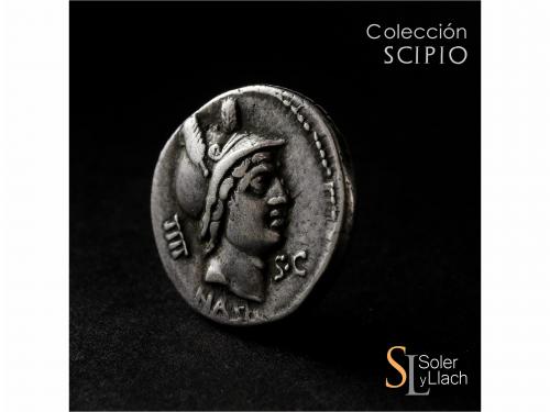 REPÚBLICA ROMANA. Denario. 71 a.C. AXIA. Lucius Axius L.f. N