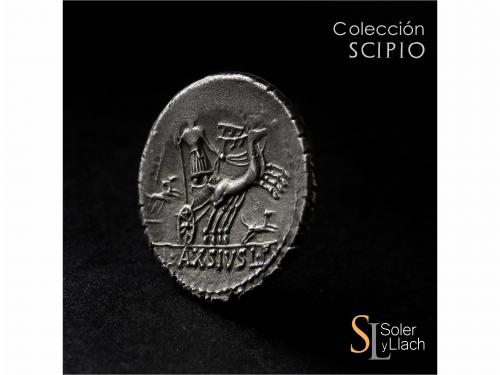 REPÚBLICA ROMANA. Denario. 71 a.C. AXIA. Lucius Axius L.f. N