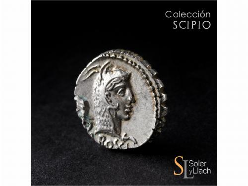 REPÚBLICA ROMANA. Denario. 64 a.C. ROSCIA. L. Roscius. Anv.: