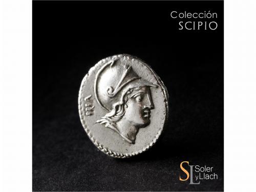 REPÚBLICA ROMANA. Denario. 77 a.C. SATRIENA. P. Satrienus. A