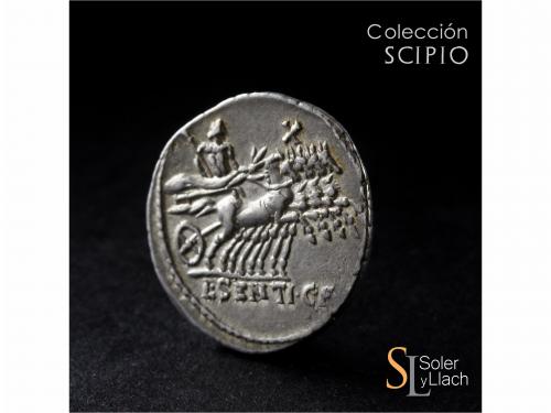 REPÚBLICA ROMANA. Denario. 101 a.C. SENTIA. Lucius Sentius C