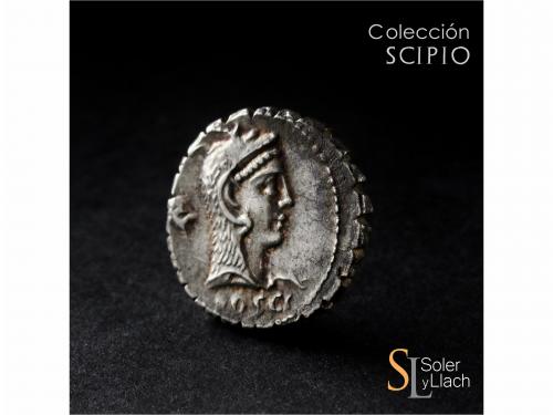 REPÚBLICA ROMANA. Denario. 64 a.C. ROSCIA. L. Roscius. Anv.: