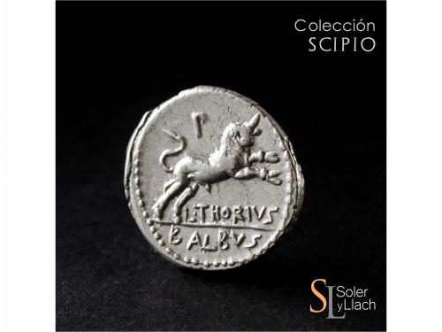 REPÚBLICA ROMANA. Denario. 105 a.C. THORIA. L. Thorius Balbu