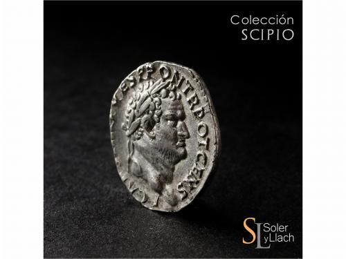 IMPERIO ROMANO. Denario. Acuñada el 73 d.C. TITO. Anv.: T. C