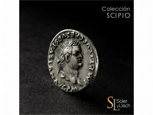 IMPERIO ROMANO. Denario. Acuñada el 79 d.C. TITO. Anv.: IMP.