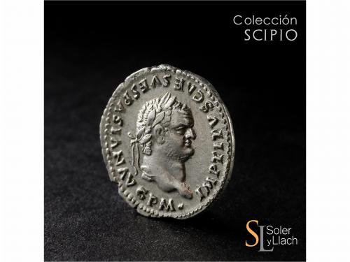 IMPERIO ROMANO. Denario. Acuñada el 79 d.C. TITO. Anv.: IMP.