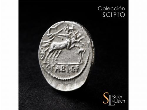 REPÚBLICA ROMANA. Denario. 104 a.C. FABIA. C. Fabius C.f. Ha