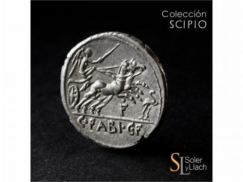 REPÚBLICA ROMANA. Denario. 104 a.C. FABIA. C. Fabius C.f. Ha