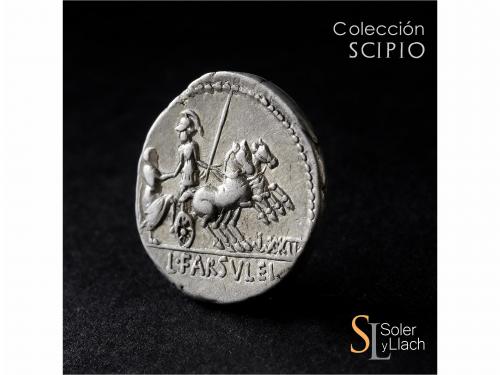 REPÚBLICA ROMANA. Denario. 75 a.C. FARSULEIA. L. Farsuleius 