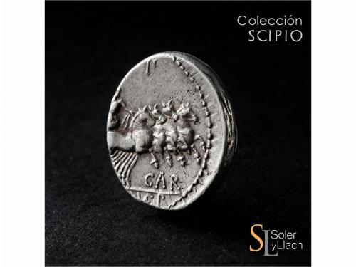 REPÚBLICA ROMANA. Denario. 86 a.C. GARGILIA. Gargilius, Ogui