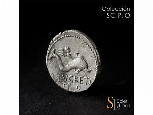 REPÚBLICA ROMANA. Denario. 76 a.C. LUCRETIA. L. Lucretius Tr