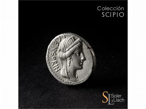 REPÚBLICA ROMANA. Denario. 88 a.C. MARCIA. L. Marcius Censor