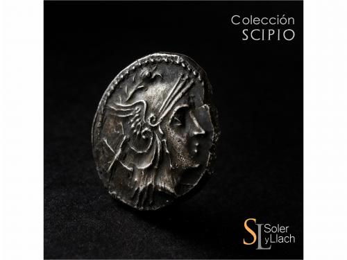 REPÚBLICA ROMANA. Denario. 212-210 a.C. ANÓNIMO. SUR de ITAL