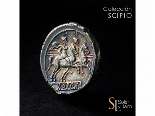 REPÚBLICA ROMANA. Denario. 200-190 a.C. ANÓNIMO. SUR de ITAL