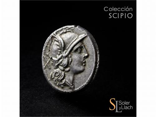 REPÚBLICA ROMANA. Denario. 209-208 a.C. ANÓNIMO. SICILIA. Re