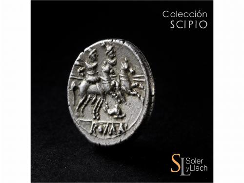 REPÚBLICA ROMANA. Denario. 209-208 a.C. ANÓNIMO. SICILIA. Re