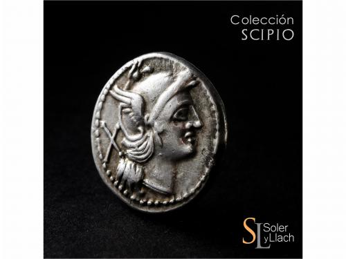 REPÚBLICA ROMANA. Denario. 208-206 a.C. ANÓNIMO. Rev.: Diósc