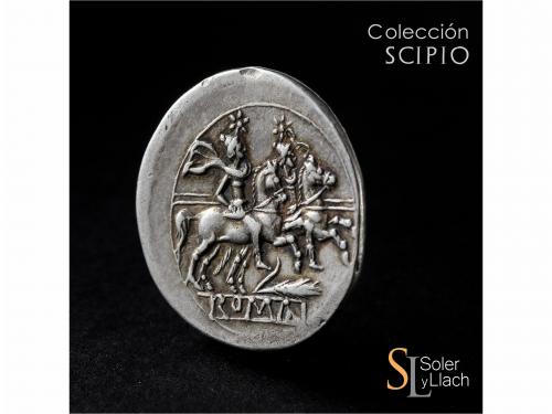 REPÚBLICA ROMANA. Denario. 211-210 a.C. ANÓNIMO. SICILIA. Re