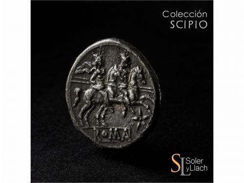 REPÚBLICA ROMANA. Denario. 200-190 a.C. ANÓNIMO. Rev.: Diósc