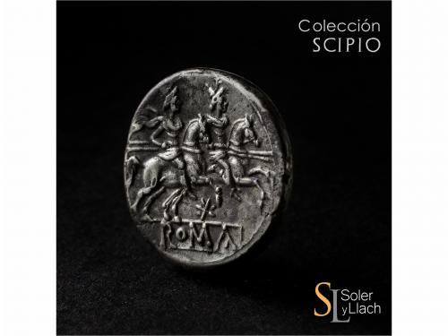 REPÚBLICA ROMANA. Denario. 200-190 a.C. ANÓNIMO. Rev.: Diósc