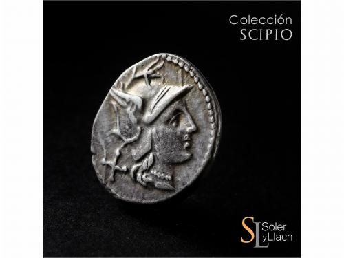 REPÚBLICA ROMANA. Denario. 190-170 a.C. ANÓNIMO. Rev.: Diósc