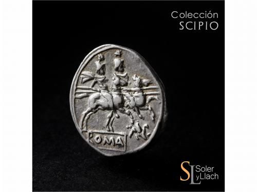 REPÚBLICA ROMANA. Denario. 190-170 a.C. ANÓNIMO. Rev.: Diósc