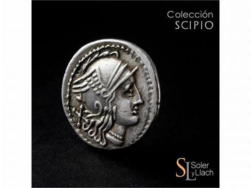 REPÚBLICA ROMANA. Denario. 210-206 a.C. ANÓNIMO. CECA INCIER