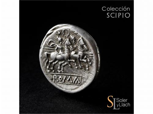 REPÚBLICA ROMANA. Denario. 210-206 a.C. ANÓNIMO. CECA INCIER