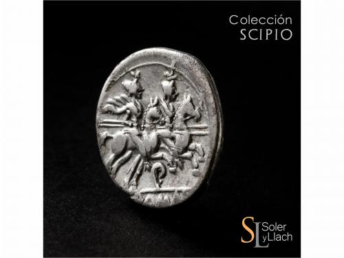 REPÚBLICA ROMANA. Denario. 199-170 a.C. ANÓNIMO. CECA INCIER