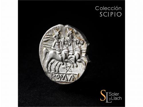 REPÚBLICA ROMANA. Denario. 202-198 a.C. ANÓNIMO. CECA INCIER