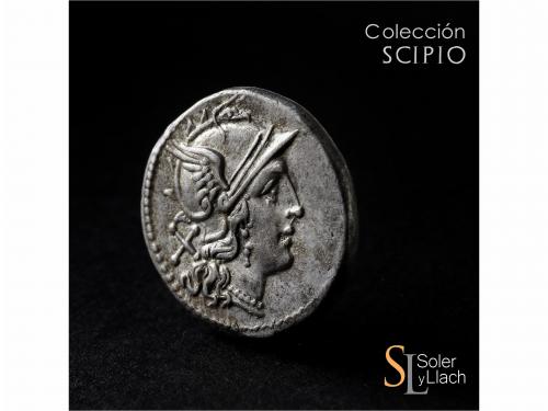 REPÚBLICA ROMANA. Denario. 206-195 a.C. ANÓNIMO. Rev.: Diósc