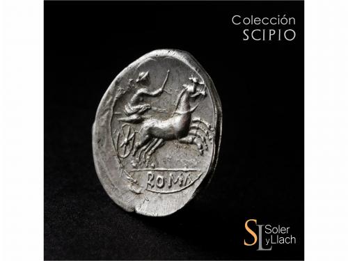 REPÚBLICA ROMANA. Denario. 157-156 a.C. ANÓNIMO. Rev.: Victo