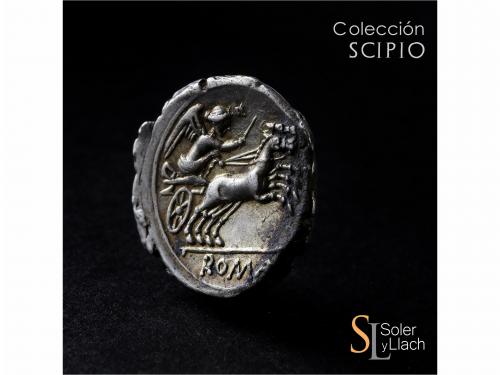 REPÚBLICA ROMANA. Denario. 157-156 a.C. ANÓNIMO. Rev.: Victo