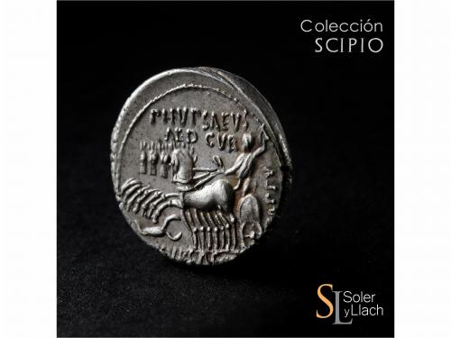 REPÚBLICA ROMANA. Denario. 58 a.C. AEMILIA. M. Aemilius Scau