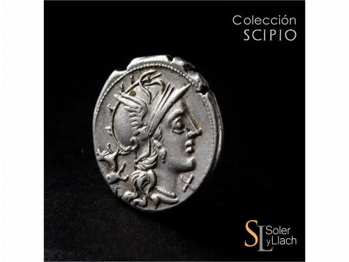 REPÚBLICA ROMANA. Denario. 146 a.C. ANTESTIA. Caius Antestiu