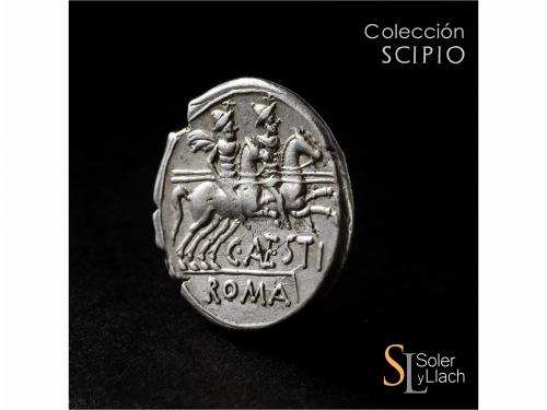 REPÚBLICA ROMANA. Denario. 146 a.C. ANTESTIA. Caius Antestiu