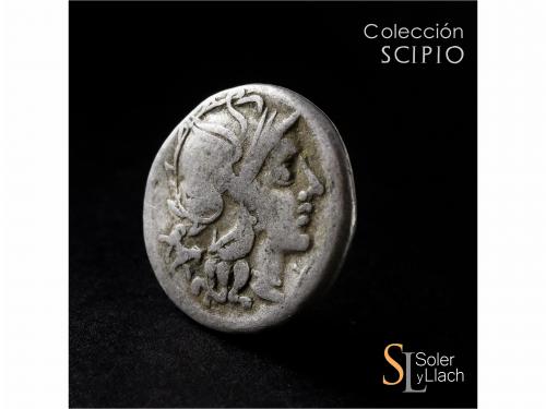 REPÚBLICA ROMANA. Denario. 146 a.C. ANTESTIA. Caius Antestiu