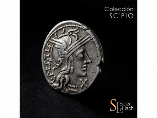 REPÚBLICA ROMANA. Denario. 146 a.C. ANTESTIA. Caius Antestiu